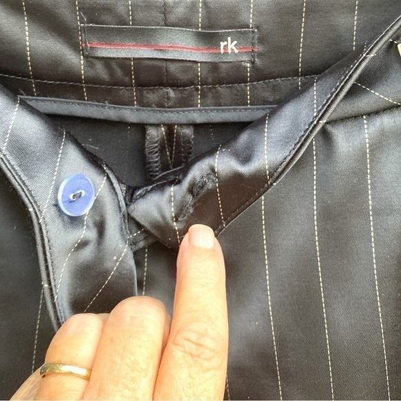 𝅺$10$ add on RK ZORA WOMEN'S SATIN PINSTRIPE GENTLEMEN'S style trouser pants - Picture 4 of 9
